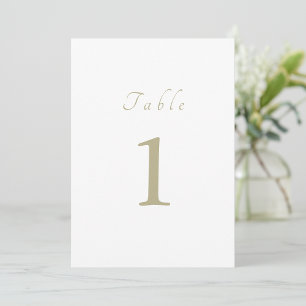 Elegant Script Minimal Beige Wedding Table Number