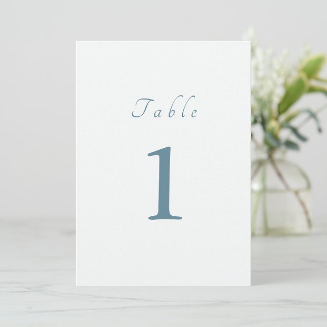 Elegant Script Minimal Blue Wedding Table Number (Creator Uploaded)