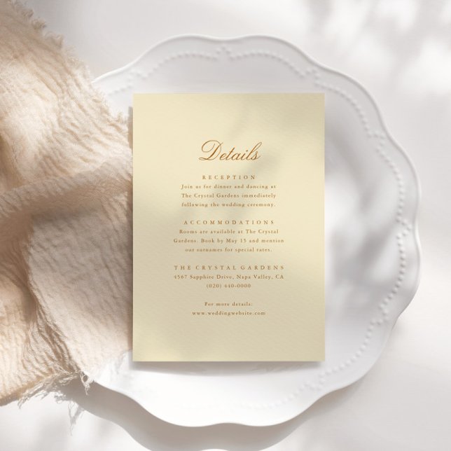 Elegant Script Minimal Details Wedding Enclosure Card (Creator Uploaded)