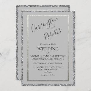 Elegant Script Minimal Modern Simple Wedding Invit Invitation