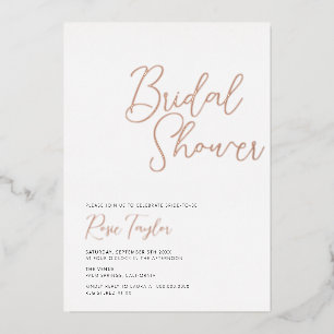 Elegant Script Minimal Rose Gold Bridal Shower