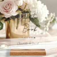 Elegant Script, Minimal, Wedding Guestbook  