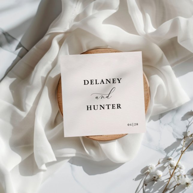 Elegant Script Minimalist Editable Wedding Napkin (Creator Uploaded)