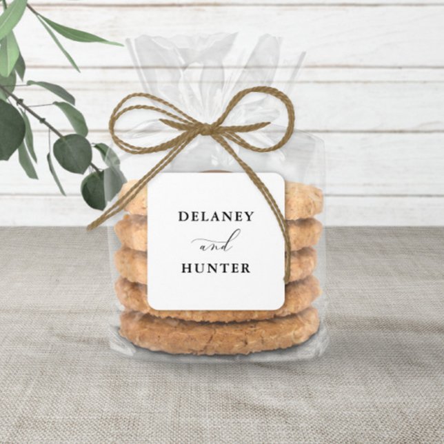 Elegant Script Minimalist Editable Wedding Square Sticker (Creator Uploaded)
