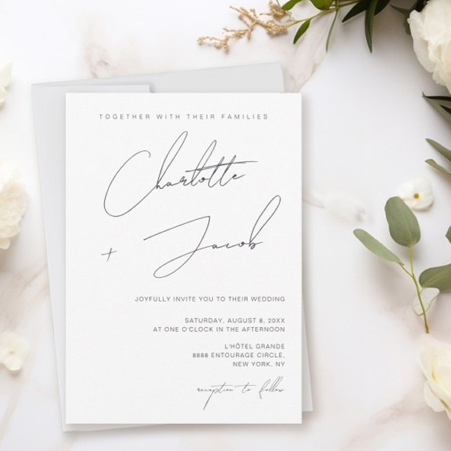Elegant Script Minimalist Ivory Wedding  Invitation (Creator Uploaded)