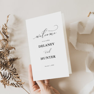 Elegant Script Minimalist Paper Program Booklet