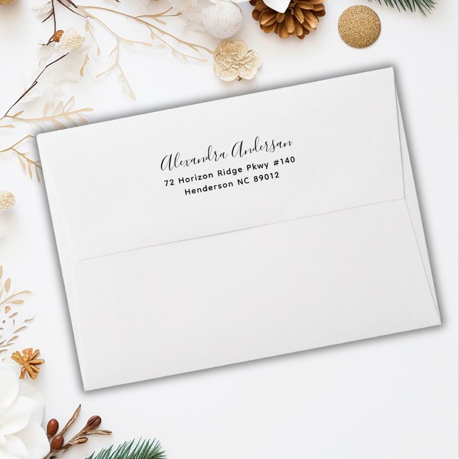 Elegant Script Minimalist Return Address Envelope (Elegant Script Typography Minimalist Return Addres Envelope)