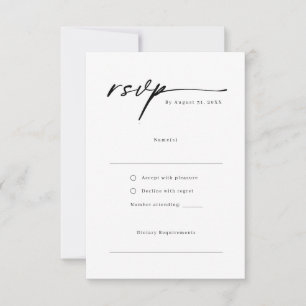 Elegant script minimalist RSVP Reply Card