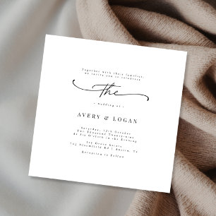 Elegant Script Minimalist Square Wedding Invitation
