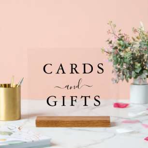 Elegant Script Minimalist Wedding Cards & Gifts Acrylic Sign