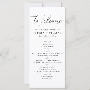 Elegant Script Minimalist Wedding Ceremony Program