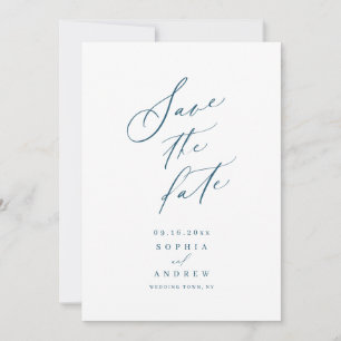 Elegant script minimalist wedding save the date