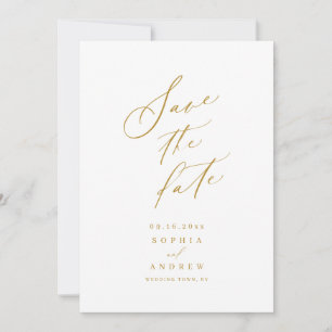 Elegant script minimalist wedding save the date