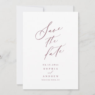 Elegant script minimalist wedding save the date