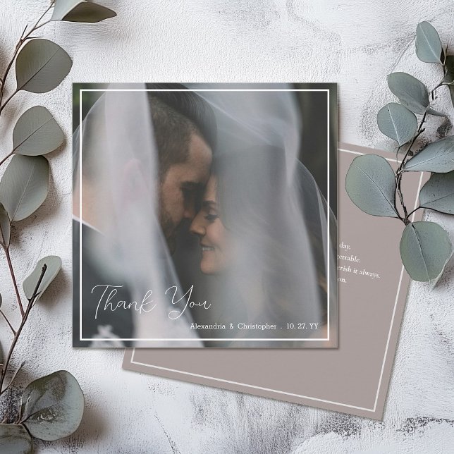 Elegant Script Minimalist Wedding Thank You Card (Creator Uploaded)