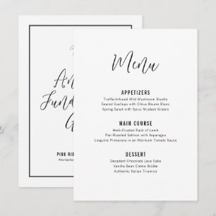 Elegant Script Minimalistic Formal Gala Dinner Menu