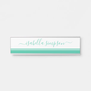 Elegant Script Mint Professional Door Sign