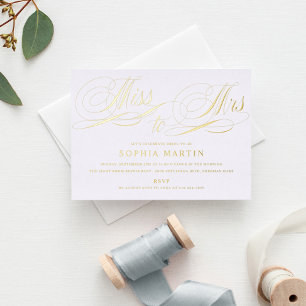Elegant Script Miss to Mrs. Bridal Shower Gold