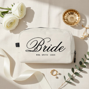Elegant Script Modern Custom Bride Dopp Kit