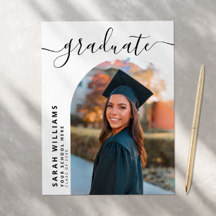 Elegant Script Modern Graduation Announcement Postcard