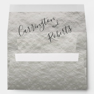 Elegant Script Modern Metallic Simple Wedding  Envelope