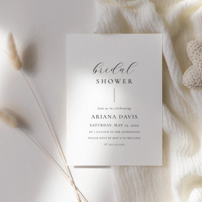 Elegant Script Modern Minimalist Bridal Shower Invitation (Creator Uploaded)
