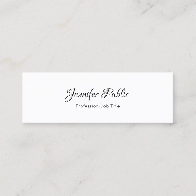 Elegant Script Modern Minimalist Professional Chic Mini Business Card (Front)