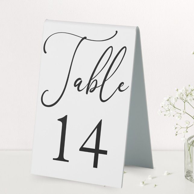 Elegant Script Modern Minimalist Wedding (Elegant Script Modern Minimalist Wedding Table Number Sign)