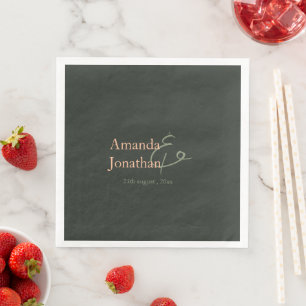 Elegant Script Modern Minimalist Wedding Napkin