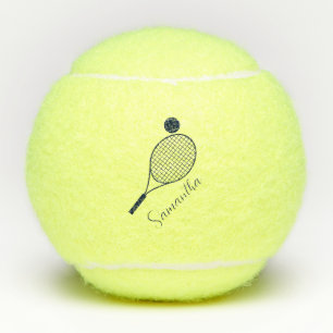 Elegant Script Modern Name Personalised Tennis Balls