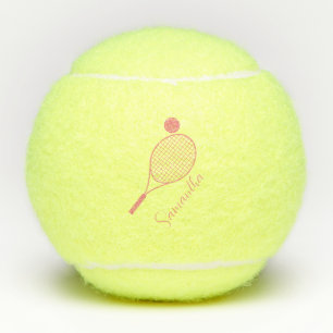 Elegant Script Modern Palyers Name Personalised Tennis Balls