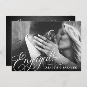 Elegant Script Modern Photo Engagement Party Invitation