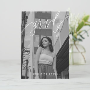 Elegant Script Modern Photo Graduation Card
