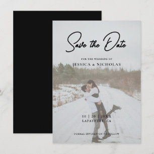 Elegant Script Modern Photo Wedding Save The Date
