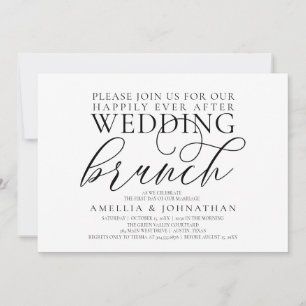 Elegant Script Modern Post Wedding Brunch Invitation