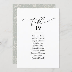 Elegant Script Modern Seating Chart Table Cards