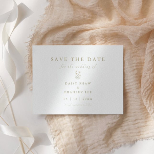 Elegant Script Modern Watercolor Daisy Save The Date (Creator Uploaded)