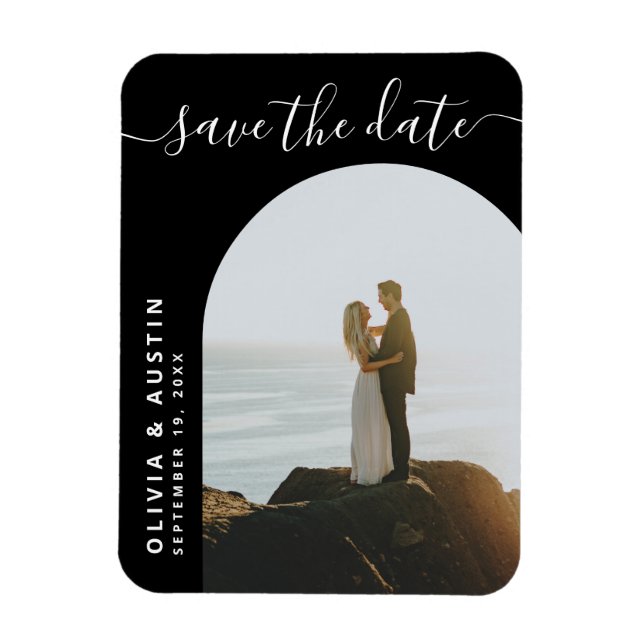  Elegant Script Modern Wedding Save The Date Magnet (Vertical)