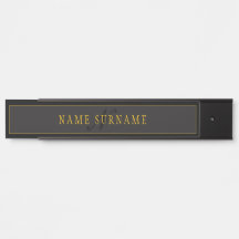 Elegant Script Monogram Black & Gold