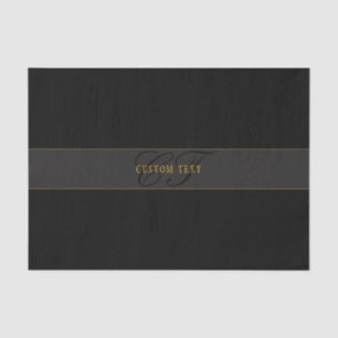 Elegant Script Monogram Black & Gold Tissue Paper