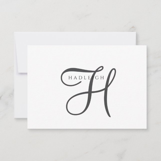 Elegant Script Monogram Card (Front)