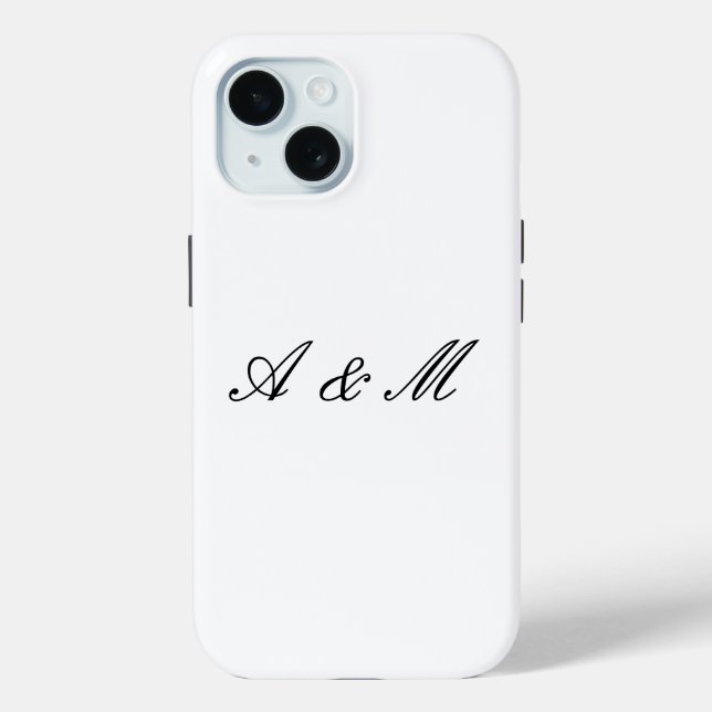 Elegant Script Monogram Couple Personalised Case (Back)