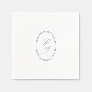 Elegant Script Monogram Custom Wedding Napkin