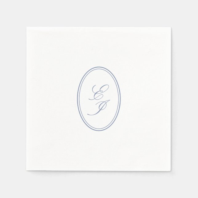 Elegant Script Monogram Custom Wedding Napkin (Front)