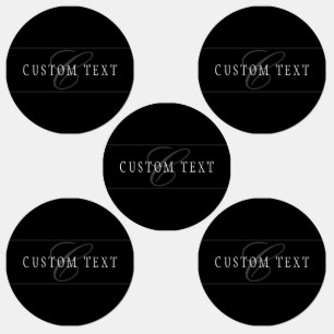 Elegant Script Monogram Editable Black Grey White