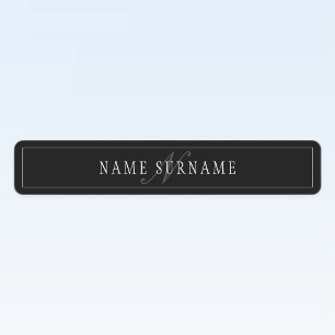 Elegant Script Monogram Editable Black Grey White