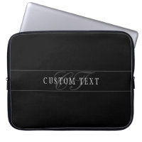 Elegant Script Monogram Editable Black Grey White