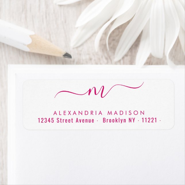 Elegant Script Monogram Hot Pink Modern Typography (Insitu)
