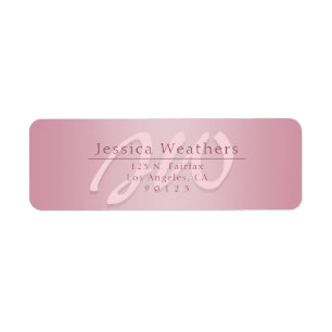 Elegant Script Monogram Mauve Ombre Return Address