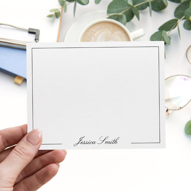 Elegant Script Monogram Name Border Card (Creator Uploaded)